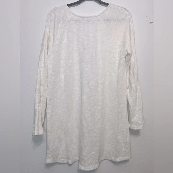 Anthropologie Floreat Macrame Crochet Knit Cotton Long Sleeve Sweater White Sz L - Picture 6 of 6